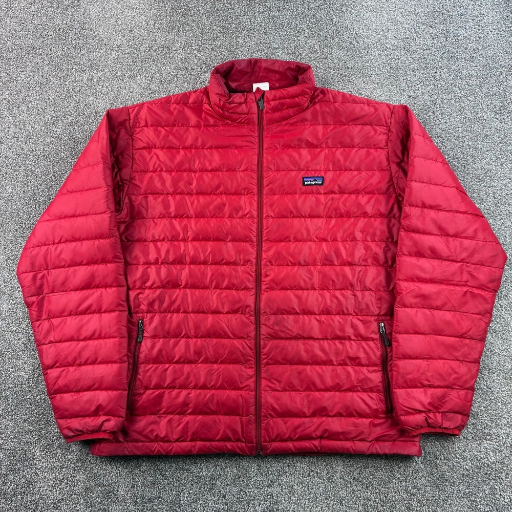 Patagonia Down Sweater Jacket Mens XL Red Puffer Full Zip 84673